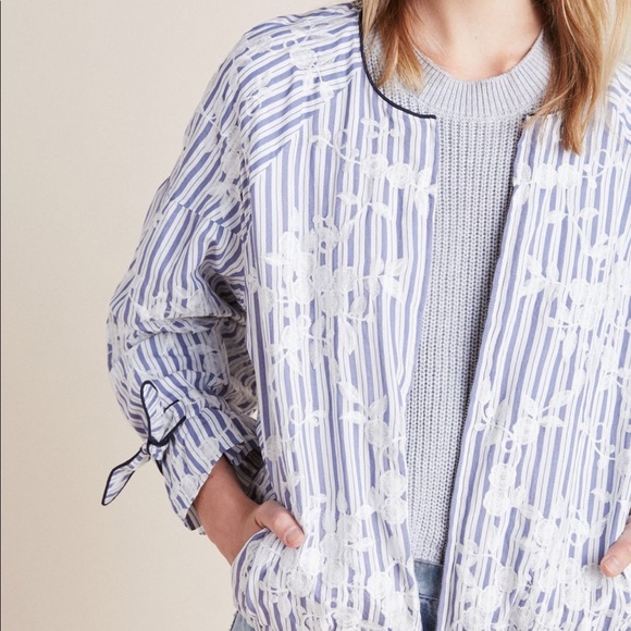 nwt | Embroidered Striped Bomber - Picture 4 of 7